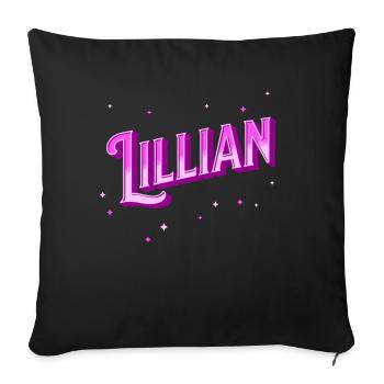 Nom de Lillian personnalisé - Housse de coussin décorative 45 x 45 cm - noir - Devant
