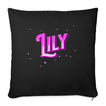 Lily name personalized - Sofa pillowcase 17,3'' x 17,3'' (45 x 45 cm) - black - Front