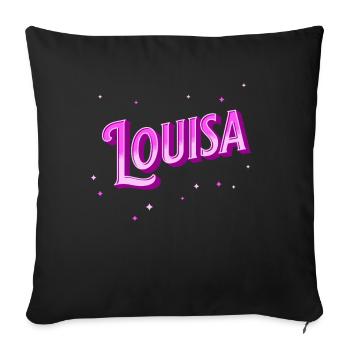 Louisa nom personnalisé - Housse de coussin décorative 45 x 45 cm - noir - Devant