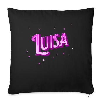 Luisa Namen personalisiert - Sofakissenbezug 45 x 45 cm - Schwarz - Vorne