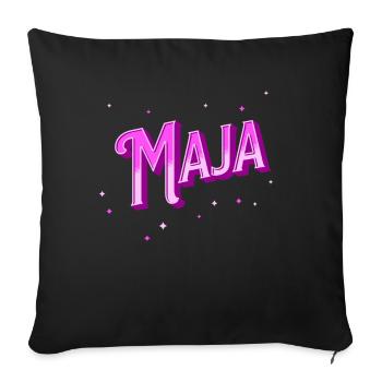Maja Namen personalisiert - Sofakissenbezug 45 x 45 cm - Schwarz - Vorne