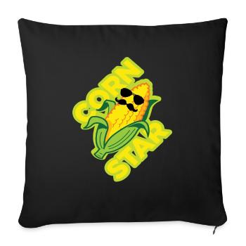 Corn Star Corn Pornstar - Sofa pillowcase 17,3'' x 17,3'' (45 x 45 cm) - black - Front