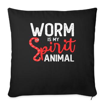 Compost Worms Gift - Sofa pillowcase 17,3'' x 17,3'' (45 x 45 cm) - black - Front