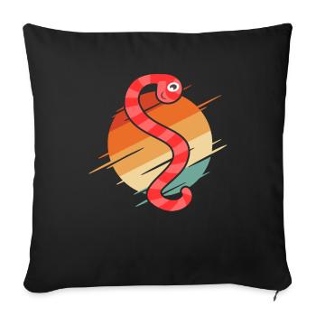 Compost Worms Gift - Sofa pillowcase 17,3'' x 17,3'' (45 x 45 cm) - black - Front
