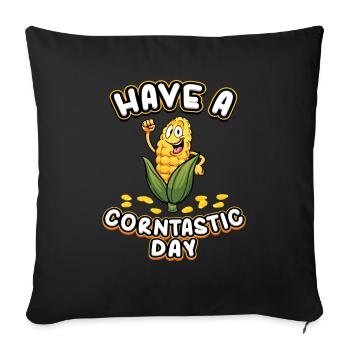 Avoir un maïs de jour Corntastic - Housse de coussin décorative 45 x 45 cm - noir - Devant