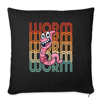 Compost Worms Gift - Sofa pillowcase 17,3'' x 17,3'' (45 x 45 cm) - black - Front
