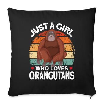 Orangutan - Sofa pillowcase 17,3'' x 17,3'' (45 x 45 cm) - black - Front