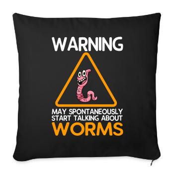 Compost Worms Gift - Sofa pillowcase 17,3'' x 17,3'' (45 x 45 cm) - black - Front