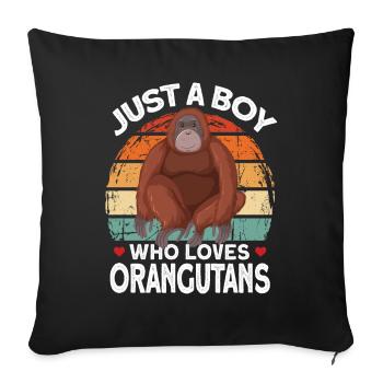 Orangutan - Sofa pillowcase 17,3'' x 17,3'' (45 x 45 cm) - black - Front