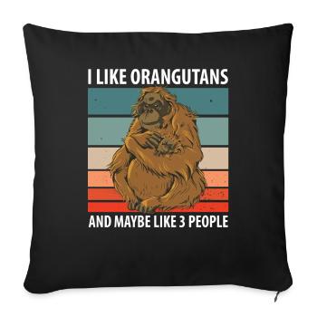 Orangutan - Sofa pillowcase 17,3'' x 17,3'' (45 x 45 cm) - black - Front