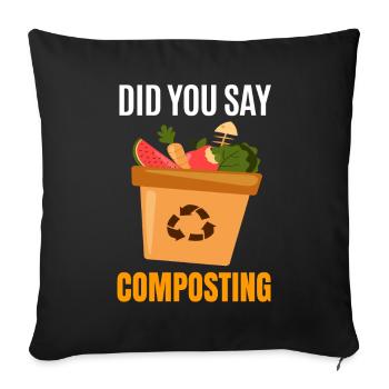 Compost Worms Gift - Sofa pillowcase 17,3'' x 17,3'' (45 x 45 cm) - black - Front