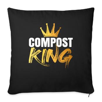 Compost Worms Gift - Sofa pillowcase 17,3'' x 17,3'' (45 x 45 cm) - black - Front