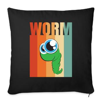Cadeau vers de compost - Housse de coussin décorative 45 x 45 cm - noir - Devant
