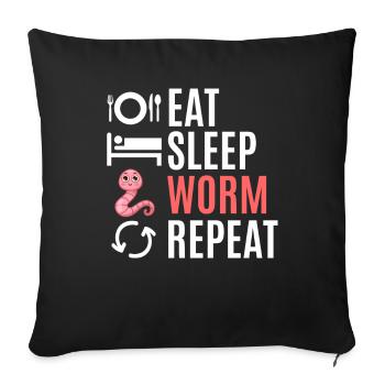 Compost Worms Gift - Sofa pillowcase 17,3'' x 17,3'' (45 x 45 cm) - black - Front