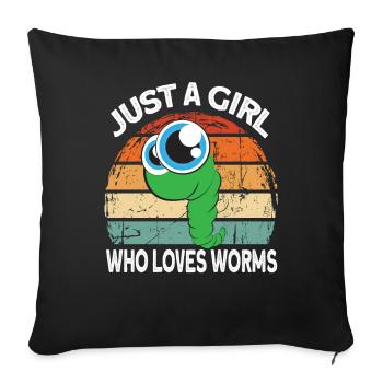 Compost Worms Gift - Sofa pillowcase 17,3'' x 17,3'' (45 x 45 cm) - black - Front