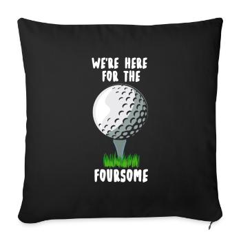 Golf Golfen lustiges Golfspieler - Sofakissenbezug 45 x 45 cm - Schwarz - Vorne