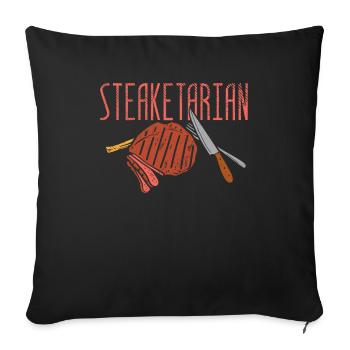 Beef Steak BBQ Steaketarian Meat Eater - Sofa pillowcase 17,3'' x 17,3'' (45 x 45 cm) - black - Front