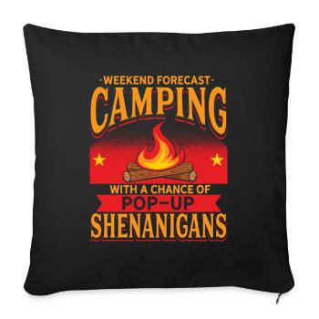 Pop-up Camper Shenanigans Lustiges Camping - Sofakissenbezug 45 x 45 cm - Schwarz - Vorne