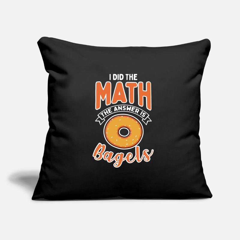 Math Bagel Nerd Bagels Professeur de mathématiques Housse de coussin décorative 45 x 45 cm