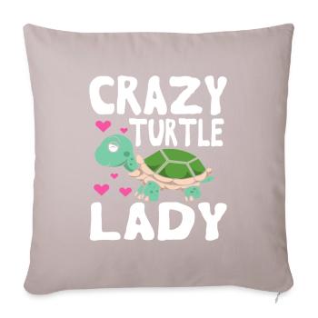Crazy Turtle Lady Turtle Mother - Sofa pillowcase 17,3'' x 17,3'' (45 x 45 cm) - light taupe - Front