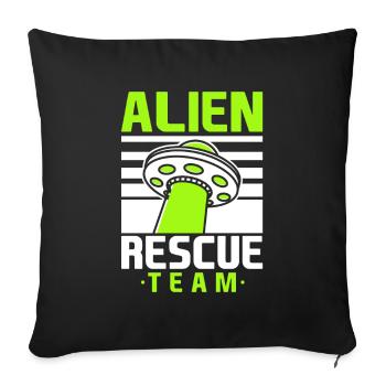 Außerirdisches Rettungsteam Ufo Space - Sofakissenbezug 45 x 45 cm - Schwarz - Vorne