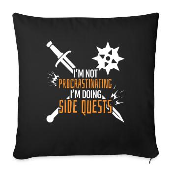 Pas Procrastinatig IM faisant des quêtes secondaires - Housse de coussin décorative 45 x 45 cm - noir - Devant