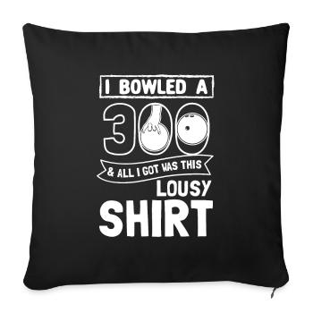 Bowler J’ai joué 300 bowling - Housse de coussin décorative 45 x 45 cm - noir - Devant