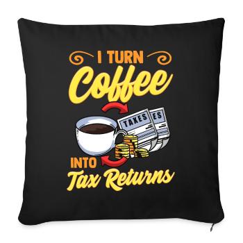 Coffee to taxes Tax Advisor Accountant - Sofa pillowcase 17,3'' x 17,3'' (45 x 45 cm) - black - Front