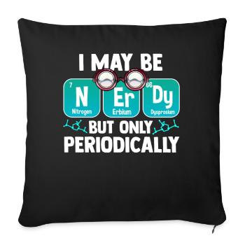 Nerd periodic table - Sofa pillowcase 17,3'' x 17,3'' (45 x 45 cm) - black - Front