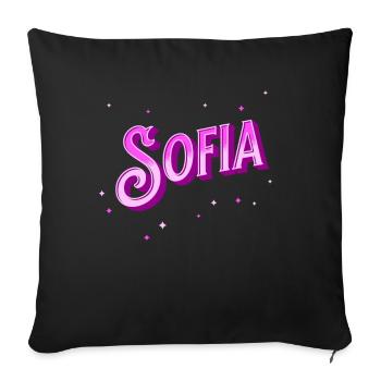 Sofia name personalized - Sofa pillowcase 17,3'' x 17,3'' (45 x 45 cm) - black - Front