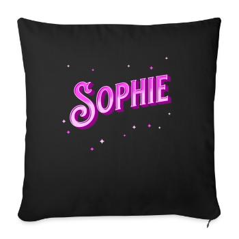 Sophie name personalized - Sofa pillowcase 17,3'' x 17,3'' (45 x 45 cm) - black - Front