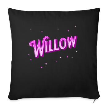 Nom de saule personnalisé - Housse de coussin décorative 45 x 45 cm - noir - Devant