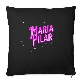 Maria Pilar nom personnalisé - Housse de coussin décorative 45 x 45 cm - noir - Devant