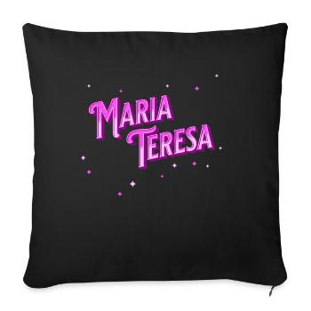 Maria Teresa name personalized - Sofa pillowcase 17,3'' x 17,3'' (45 x 45 cm) - black - Front