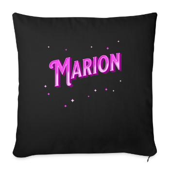 Nom Marion personnalisé - Housse de coussin décorative 45 x 45 cm - noir - Devant
