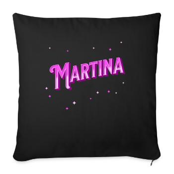 Martina's name personalized - Sofa pillowcase 17,3'' x 17,3'' (45 x 45 cm) - black - Front