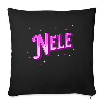 Nele Namen personalisiert - Sofakissenbezug 45 x 45 cm - Schwarz - Vorne