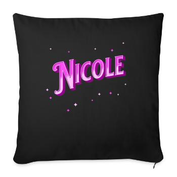 Nicole's name personalized - Sofa pillowcase 17,3'' x 17,3'' (45 x 45 cm) - black - Front