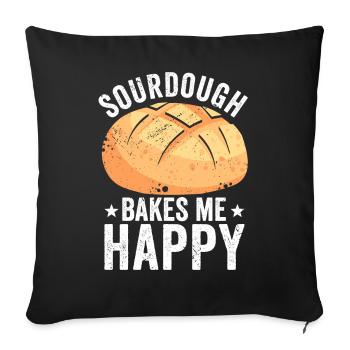 Funny bread baker - Sofa pillowcase 17,3'' x 17,3'' (45 x 45 cm) - black - Front