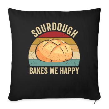 Funny bread baker - Sofa pillowcase 17,3'' x 17,3'' (45 x 45 cm) - black - Front