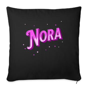 Nora Namen personalisiert - Sofakissenbezug 45 x 45 cm - Schwarz - Vorne