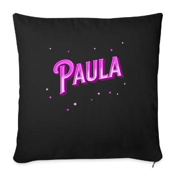 Paula Namen personalisiert - Sofakissenbezug 45 x 45 cm - Schwarz - Vorne