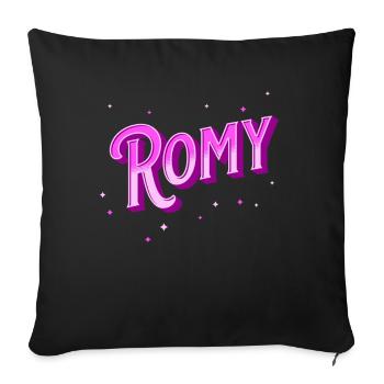 Romy Namen personalisiert - Sofakissenbezug 45 x 45 cm - Schwarz - Vorne