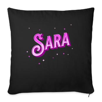 Sara name personalized - Sofa pillowcase 17,3'' x 17,3'' (45 x 45 cm) - black - Front