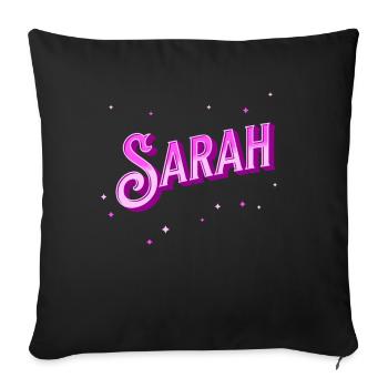 Sarah name personalized - Sofa pillowcase 17,3'' x 17,3'' (45 x 45 cm) - black - Front