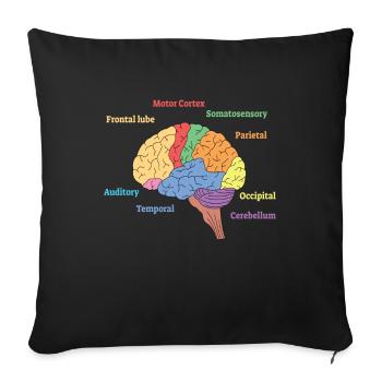 Diagramme cérébral Science neurologique - Housse de coussin décorative 45 x 45 cm - noir - Devant