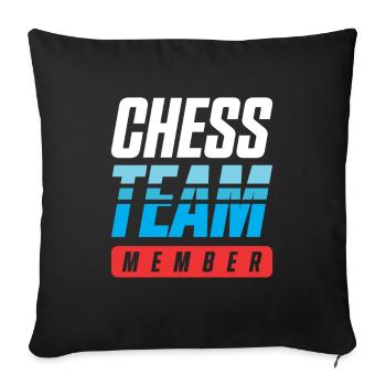 Chess Team - Sofa pillowcase 17,3'' x 17,3'' (45 x 45 cm) - black - Front