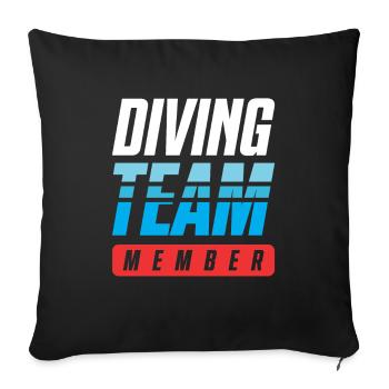 Diving Team - Sofa pillowcase 17,3'' x 17,3'' (45 x 45 cm) - black - Front