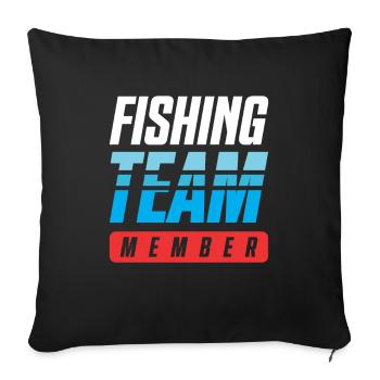 Équipe de pêche - Housse de coussin décorative 45 x 45 cm - noir - Devant