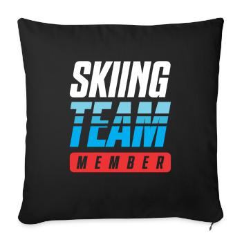 Équipe de ski - Housse de coussin décorative 45 x 45 cm - noir - Devant